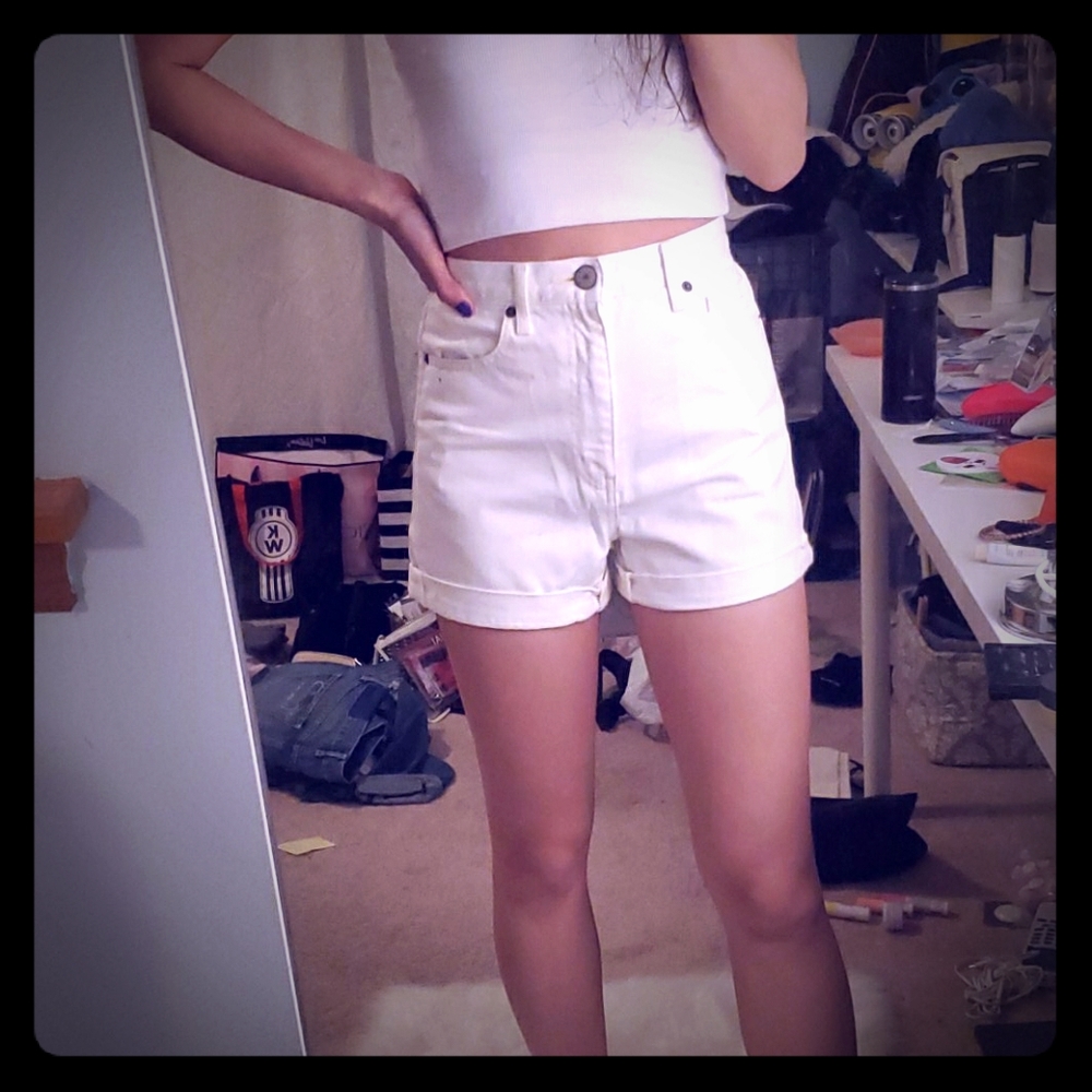 Moussy high waisted denim shorts